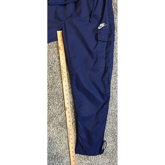 Nike Cargo Jogger Pants Mens Medium Navy Blue Tech Utility Nylon Cotton Elastic - Picture 8 of 11